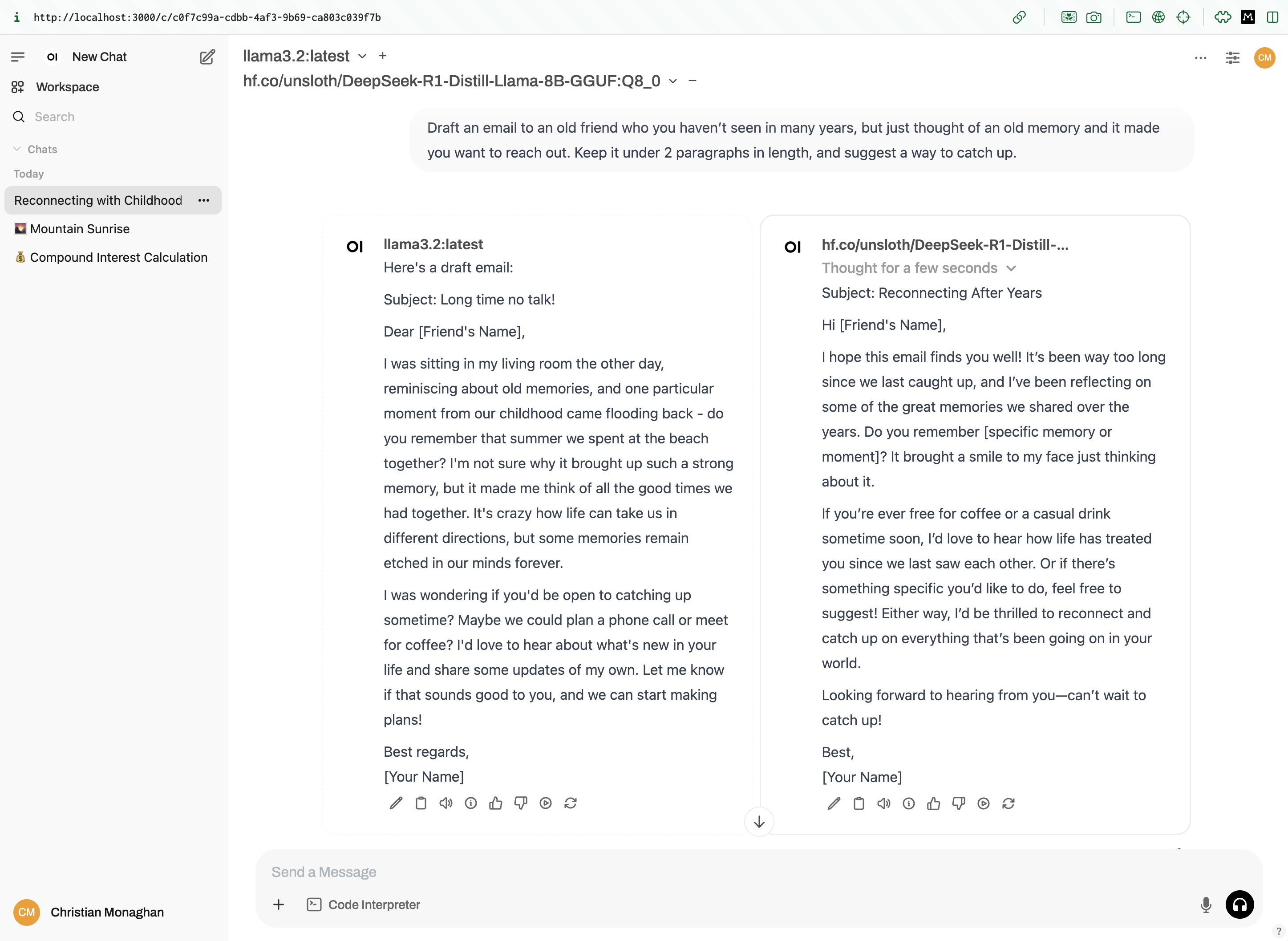 llama3.2 vs DeepSeek-R1