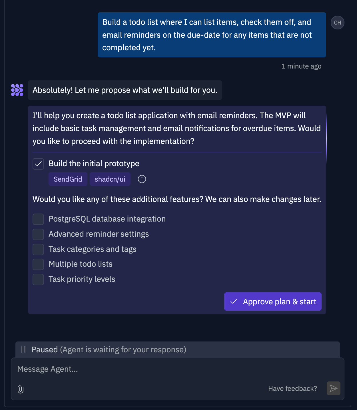 CRUD to-do app prompt