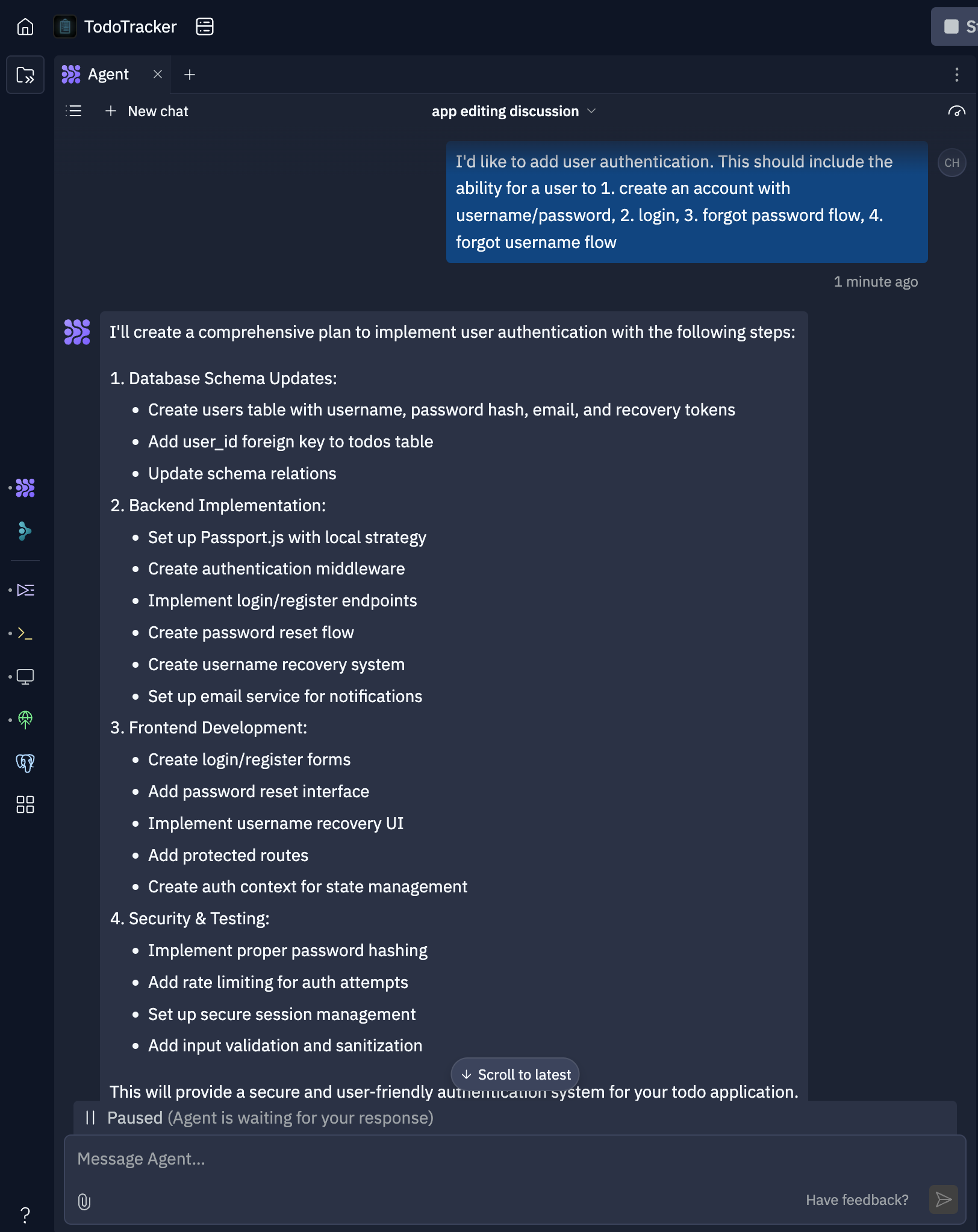 user authentication plan
