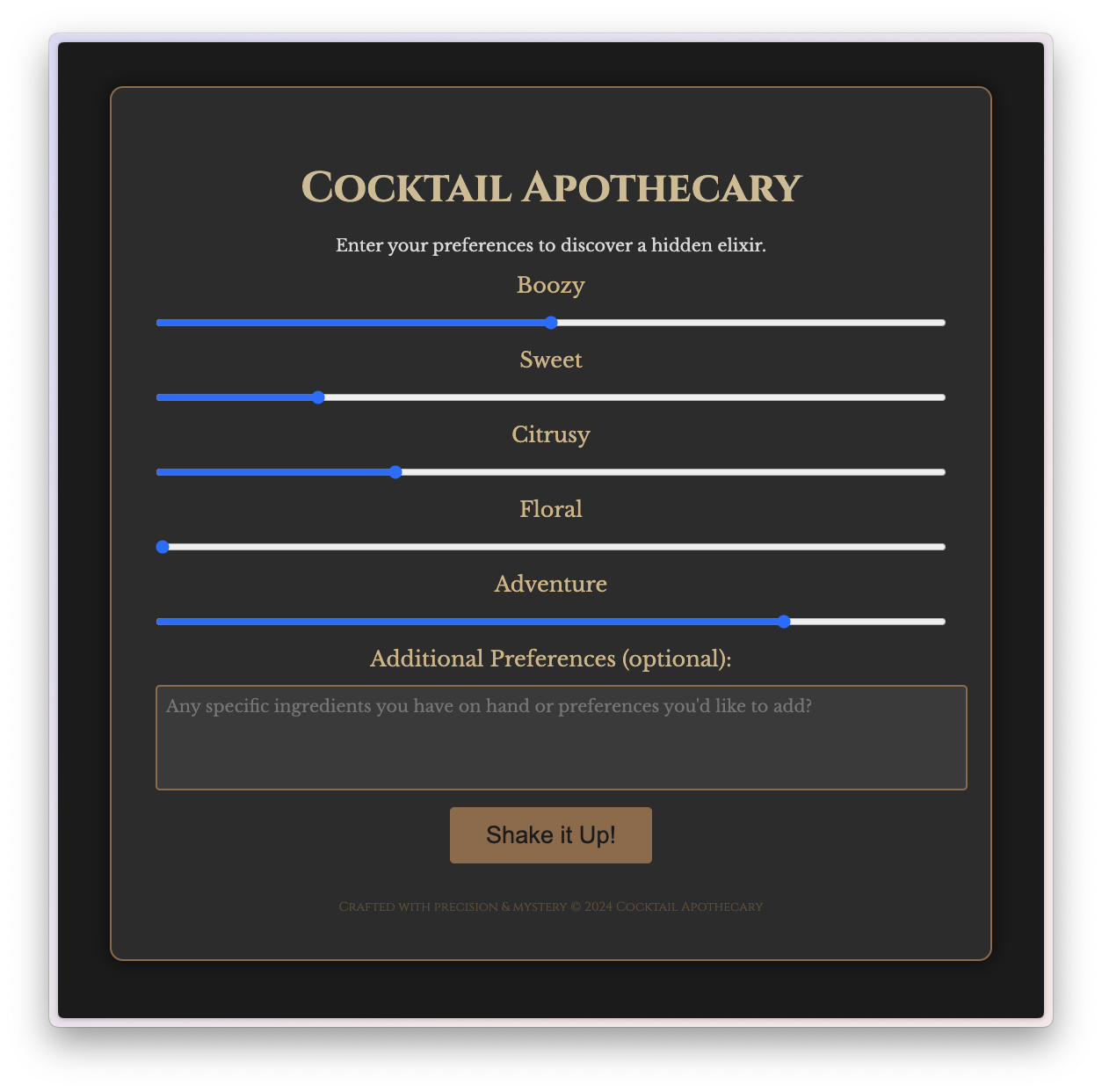 Select drink preferences