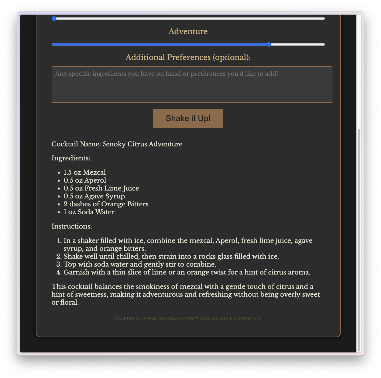 AI-generated recipe recommendation
