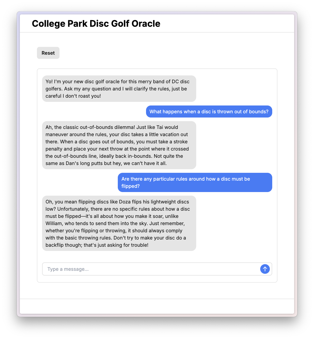 Disc Golf oracle screenshot