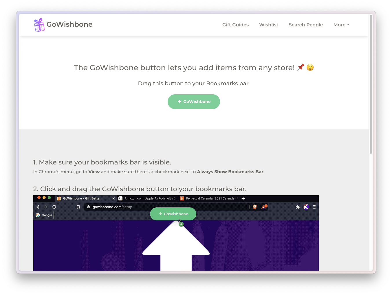 GoWishbone button