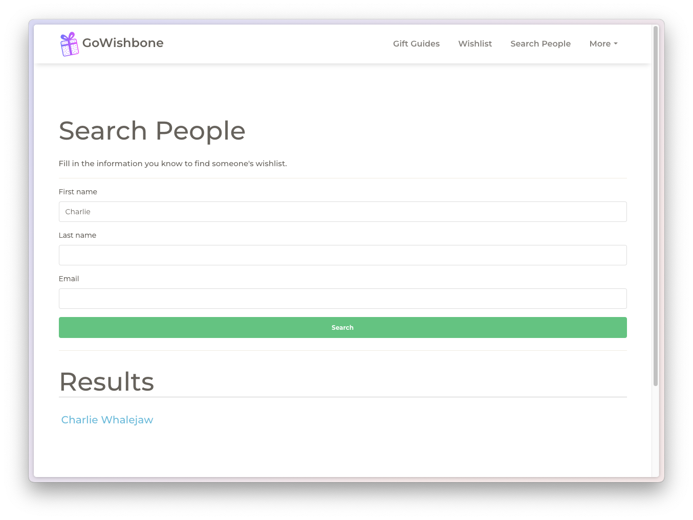 Search for a person